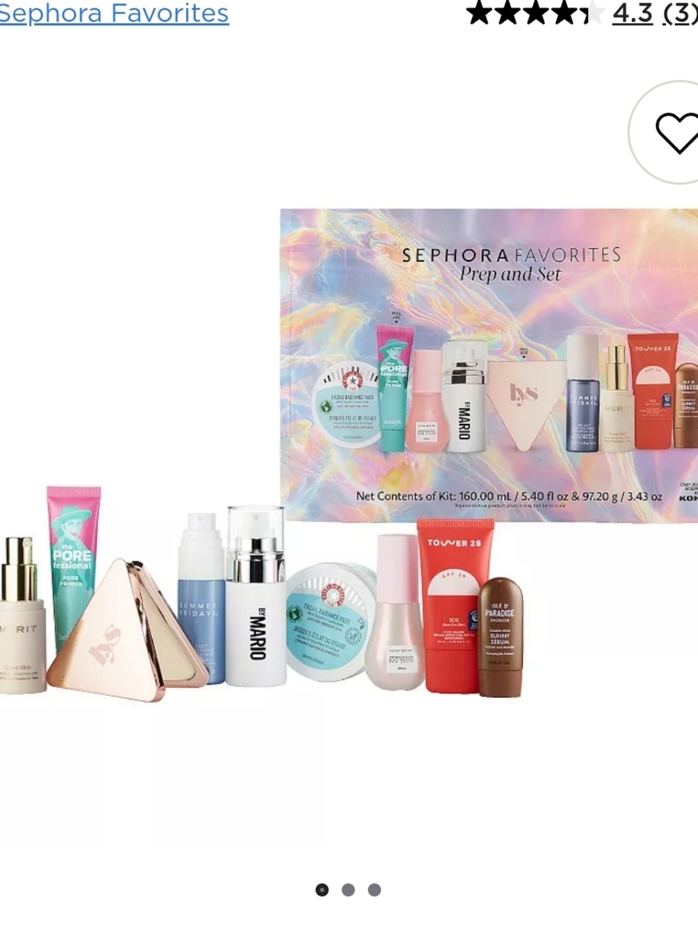 NIB SEPHORA FAVORITES PREP AND SET KIT